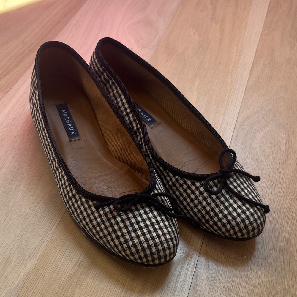 Margaux Gingham Checkered Flats - image 1